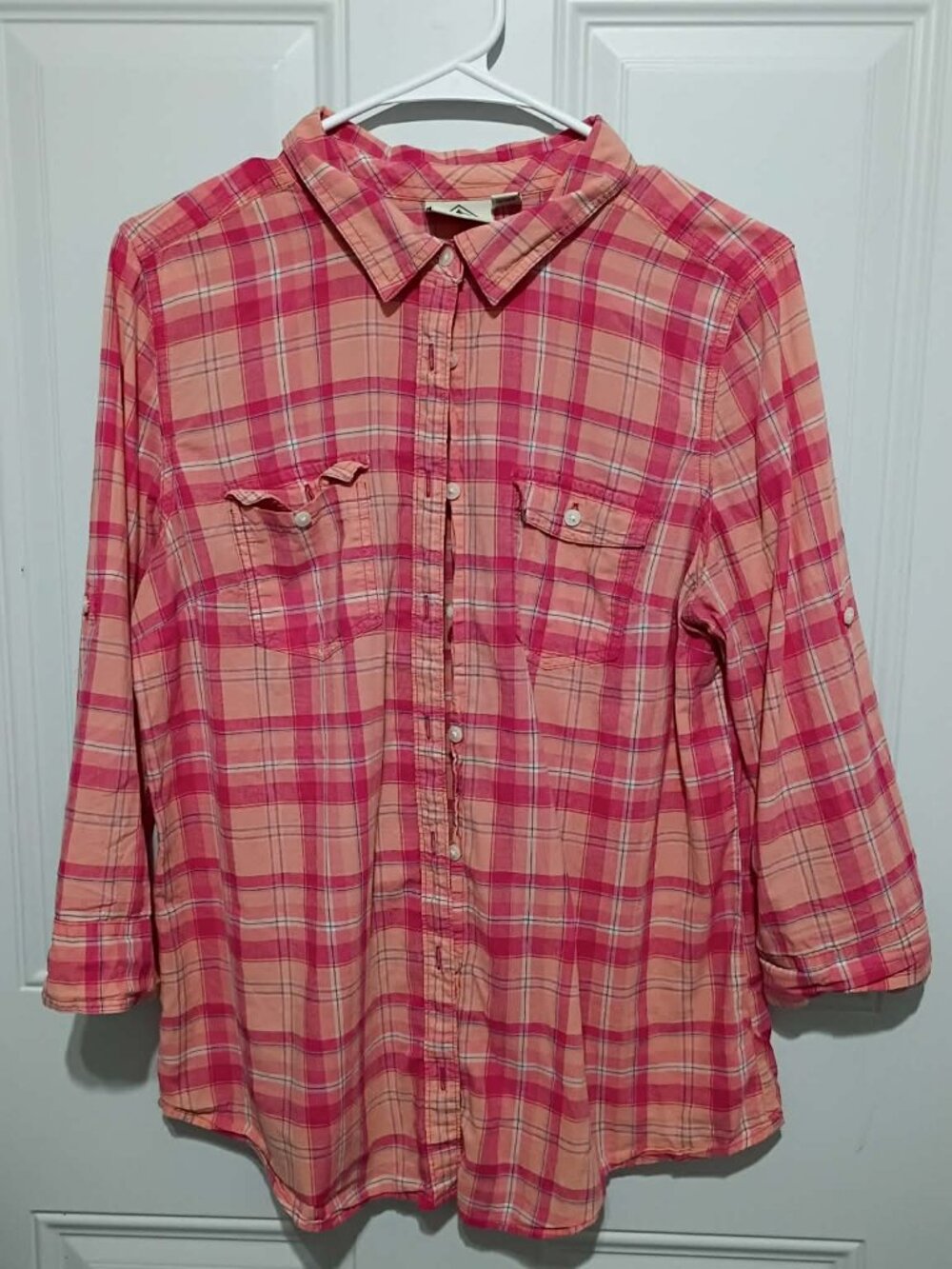 St Johns Bay Ladies Long sleeve button up, size Large